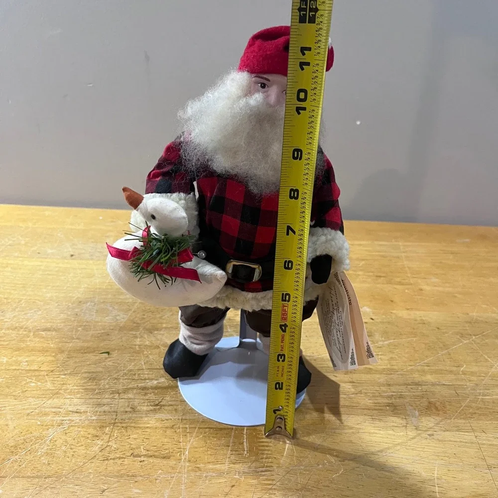 Overly-Raker Hearty Greetings Santa Doll Vtg 1994 Buffalo Plaid Woodsman‎ Goose